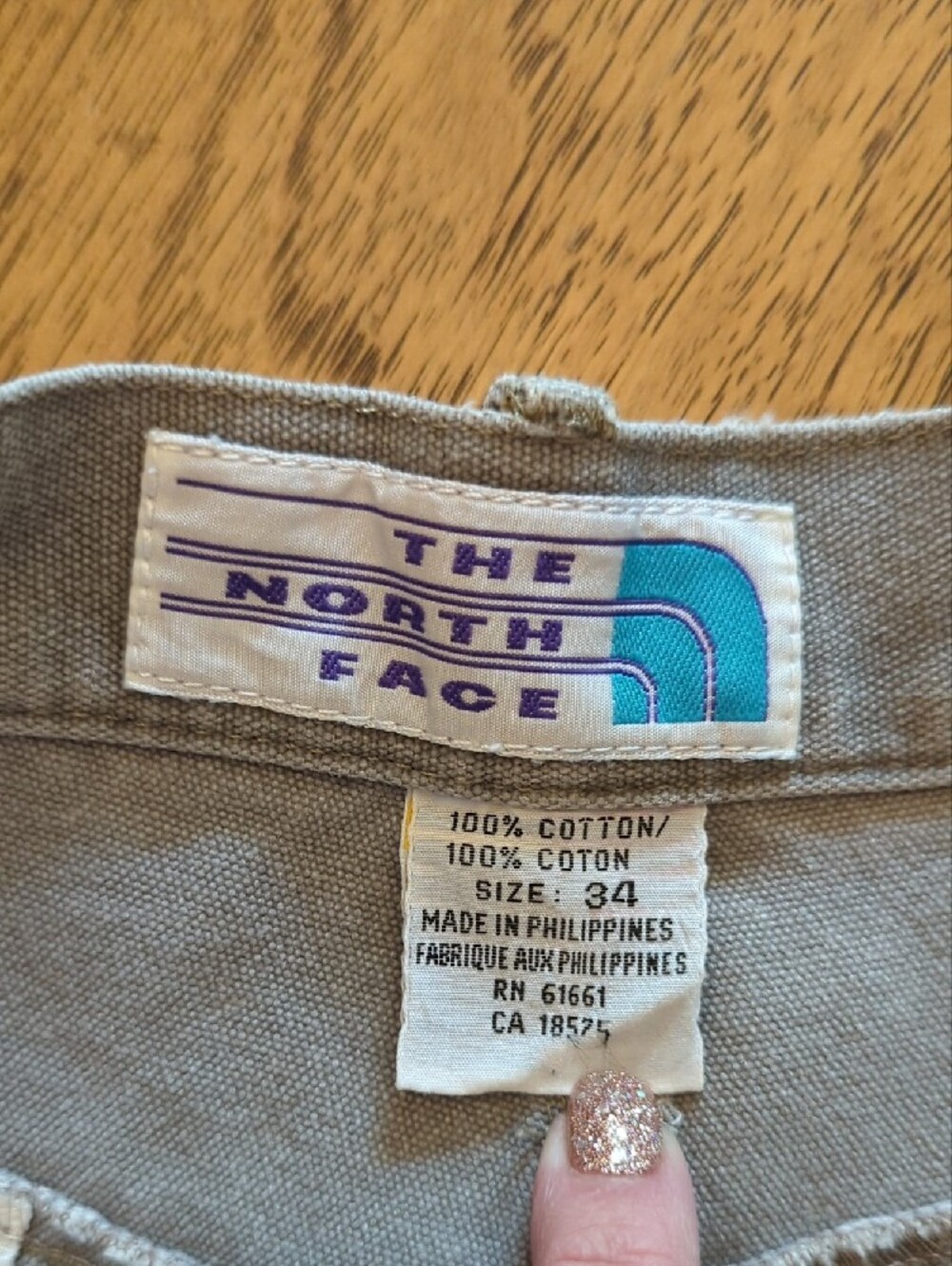 Vintage The North Face Beige Cotton Men's Shorts - Picture 2 of 7